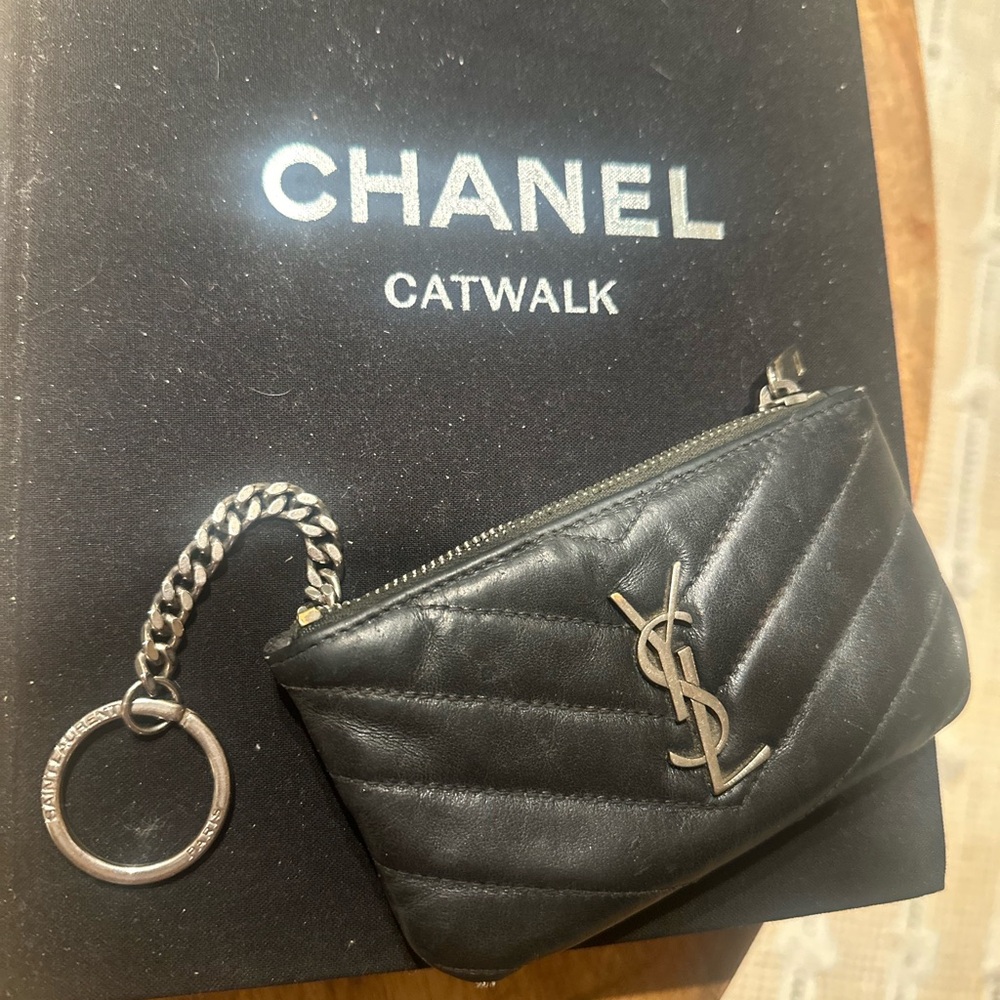 Yves Saint Laurent Black Quilted Leather Key Pouch
